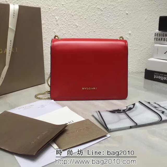 BVLGARI寶格麗 Serpenti Forever小牛皮翻蓋包 鏈條單肩斜挎包 285884 FYD1245